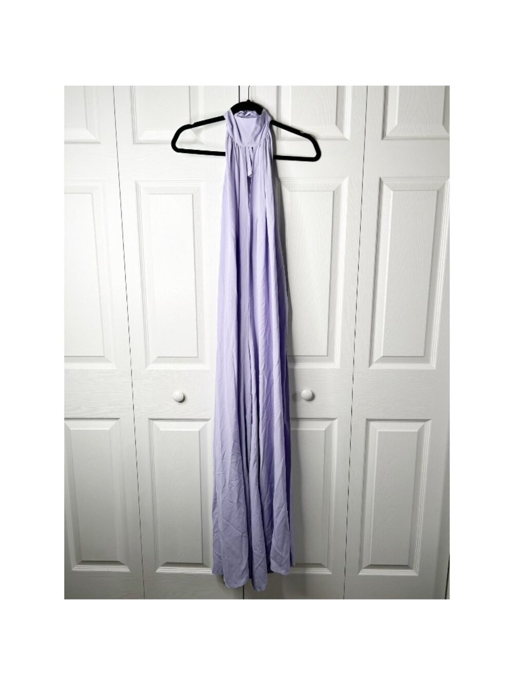 SFIZIO Lavender Purple Halter Sleeveless Wide Leg Scarf Jumpsuit Women's Size 6